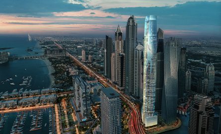 Der Ciel Tower in der Dubai Marina ist das höchste Hotel der Welt
